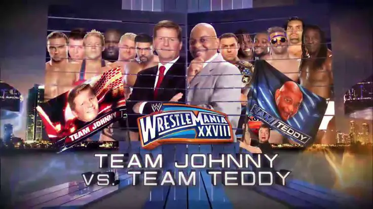 WrestleMania XXVIII – Team Teddy vs Team Johnny – 12-Man Tag Team Match