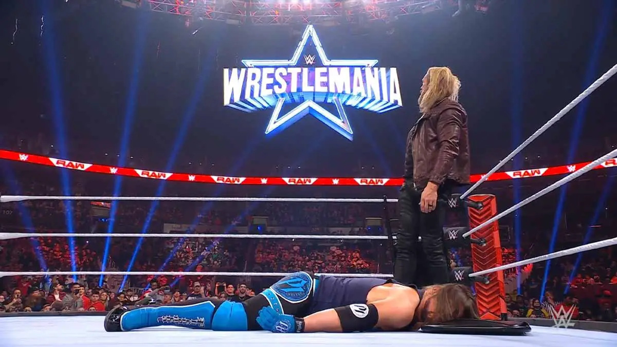 Edge turns heel on AJ Styles