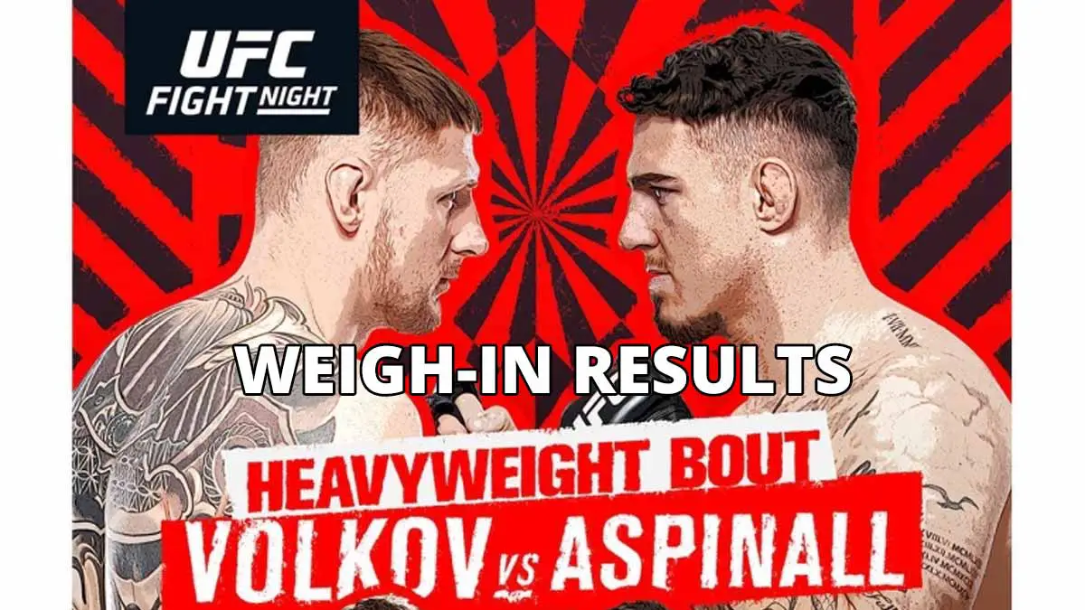 UFC London Fight Night Weigh in Results