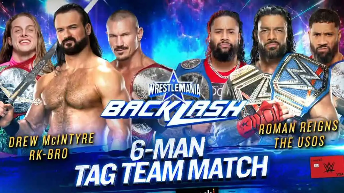 Drew McIntyre & RK Bro vs Roman Reigns & The Usos - WWE WrestleMania Backlash