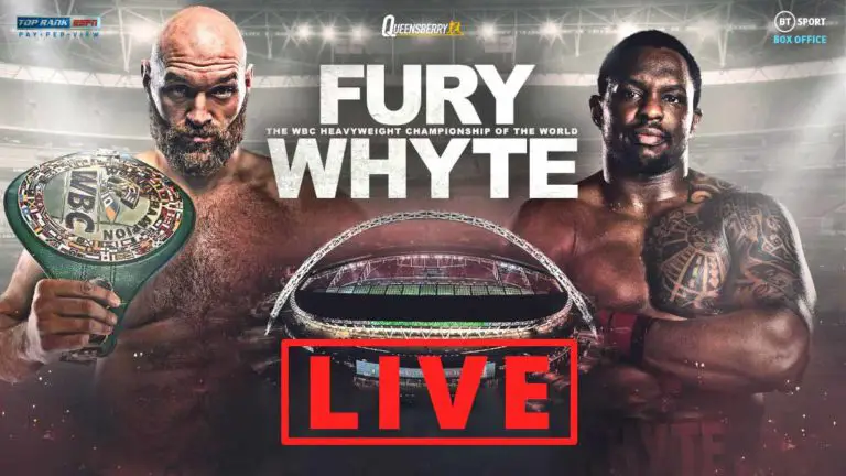 Tyson Fury vs Dillian Whyte Results, Live Blog(Round by Round)