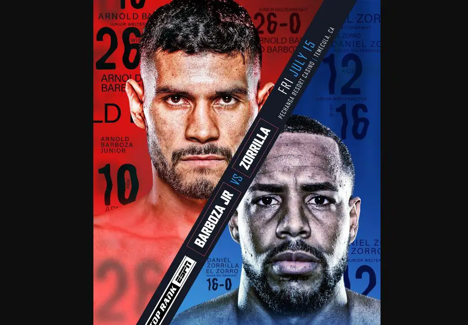 Danielito Zorrilla vs Arnold Barboza Jr to Headline ESPN Show in July