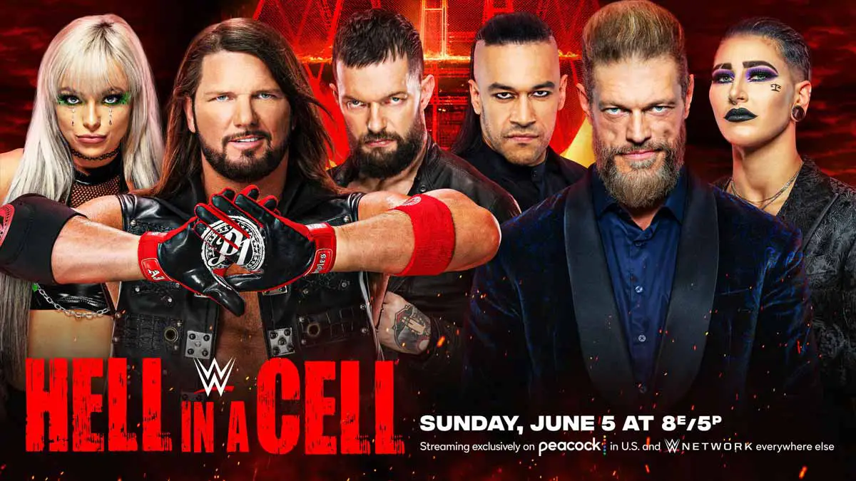 Judgement Day Edge, Damian Priest & Rhea Ripley vs AJ Styles, Finn Balor & Liv Morgan WWE Hell in a Cell 2022