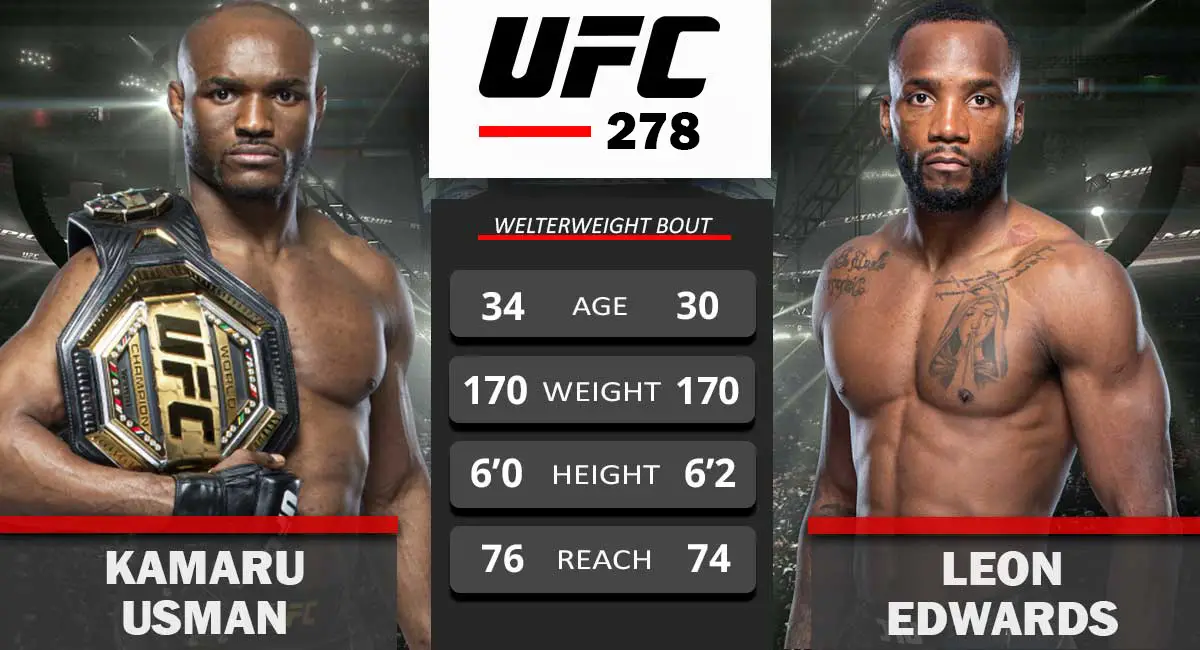Kamaru Usman vs Leon Edwards UFC 278