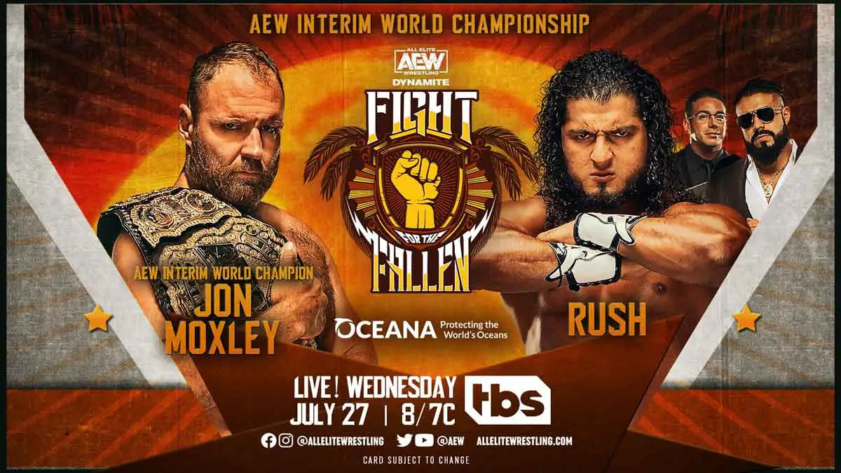 Jon Moxley vs Rush AEW Fight For The Fallen 2022