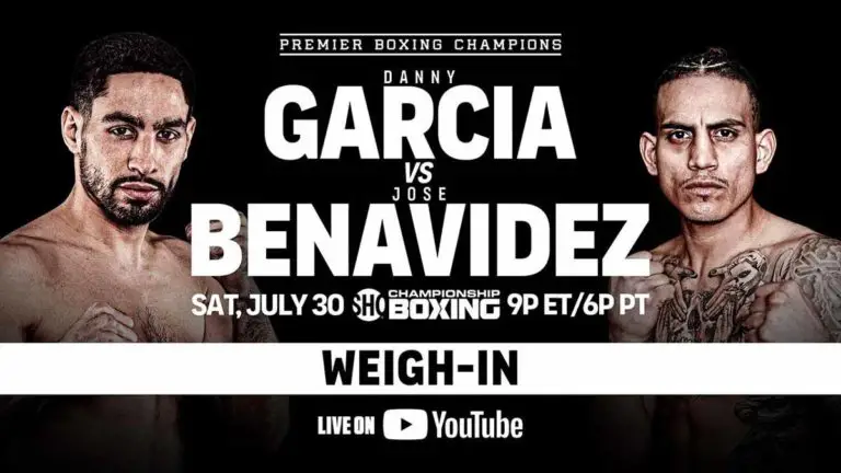 Danny Garcia vs Jose Benavidez Jr. Weigh-In Results, Live Video