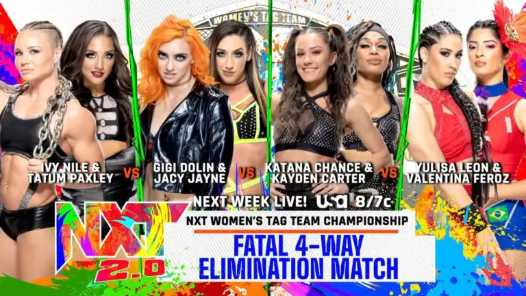 Women’s Tag Titles Bout & 3 More Matches Set for August 2 NXT