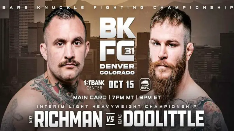 BKFC 31 Denver: Richman vs Doolittle Results LIVE, Card, Time