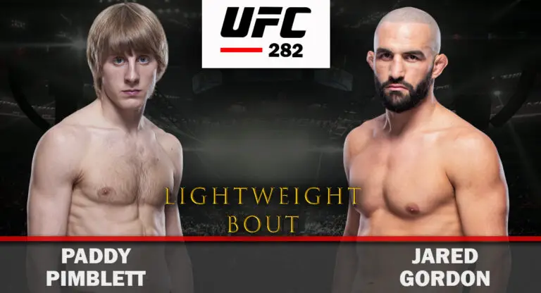 Paddy Pimblett vs Jared Gordon Official for UFC 282 in Dec