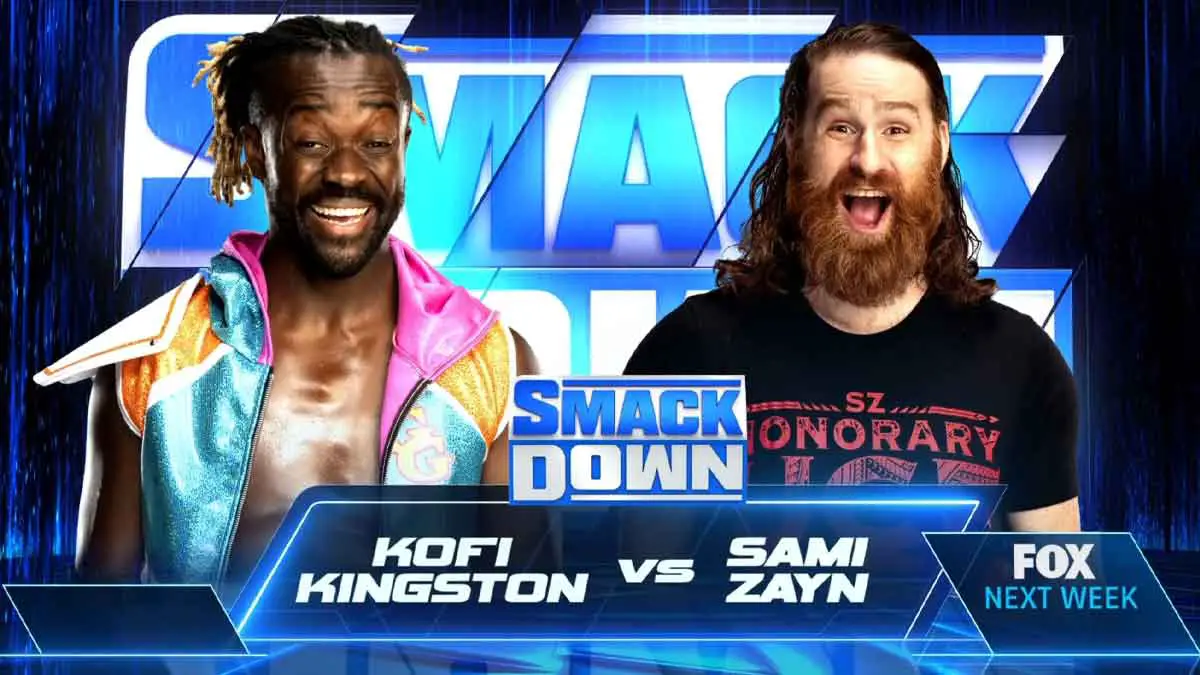 Sami Zayn vs Kofi Kingston WWE Smackdown 14 October 2022