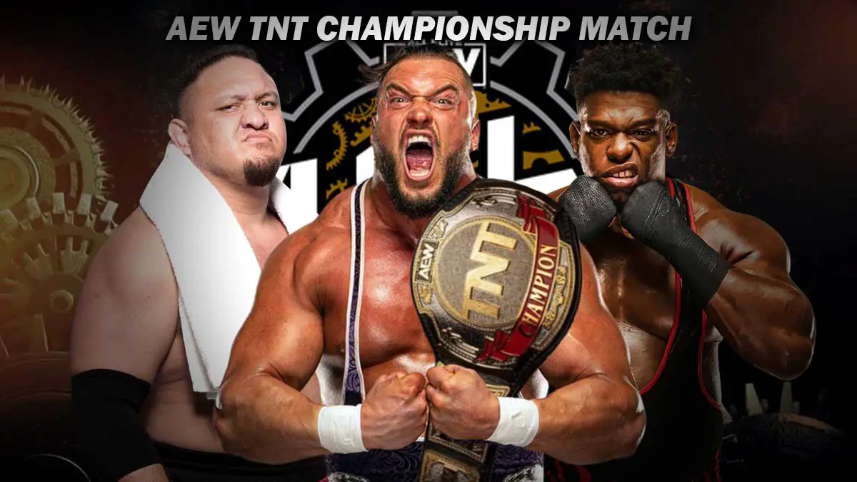 Wardlow vs Samoa Joe vs Powerhouse Hobbs AEW TNT Championship Match