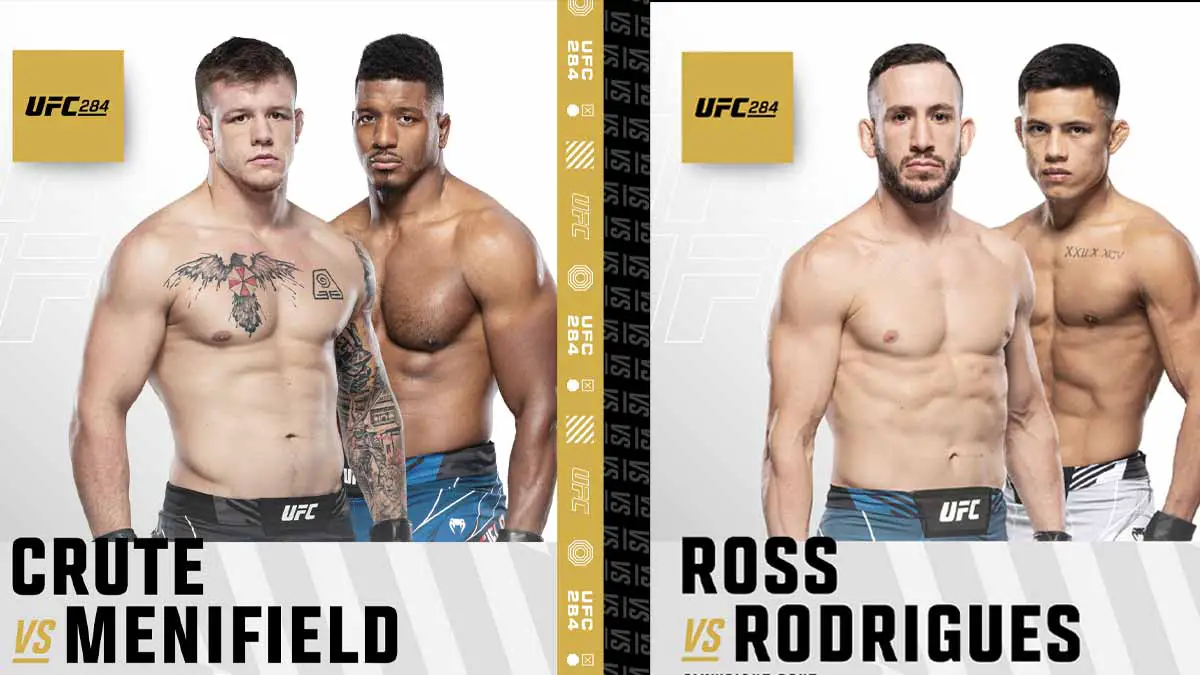 UFC 284 Rodrigues vs Ross & Crute vs Menifield 