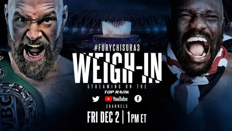 Tyson Fury vs Derek Chisora 3 Weigh-In Results, Live Video