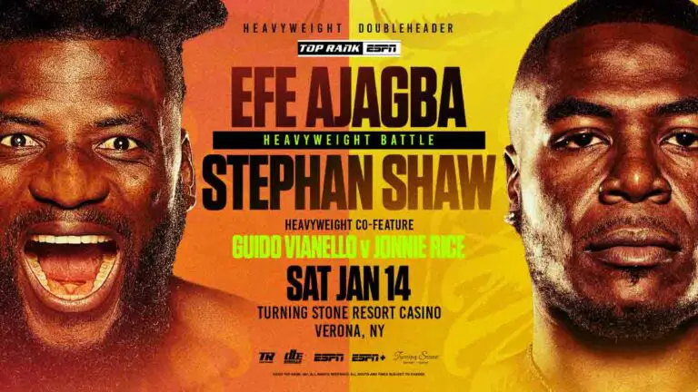 Efe Ajagba vs Stephan Shaw Results LIVE, Start Time, Card