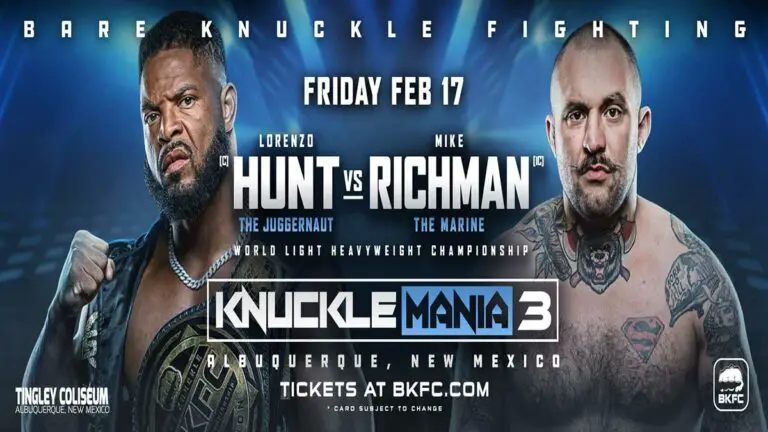 BKFC KnuckleMania 3 Results LIVE, Hunt vs Richman, Card, Time