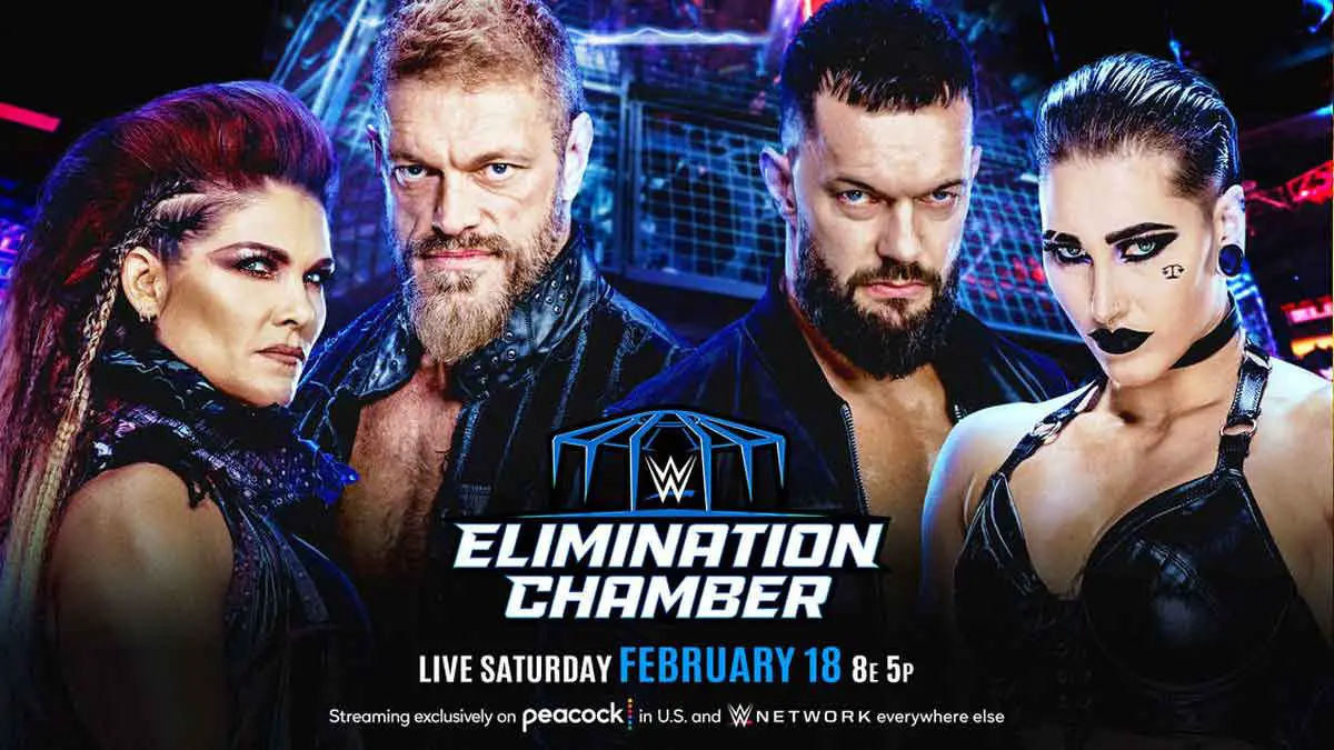 Edge Beth Pheonix vs Rhea Ripley Finn Balor WWE Elimination Chamber 2023