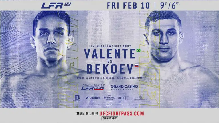 LFA 152 Results Live, Valente vs Bekoev, Card, Start Time