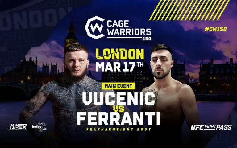 Cage Warriors 150 Results Live, Vucenic vs Ferranti Card, time