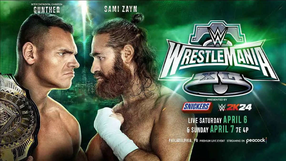 Gunther vs Sami Zayn WWE WrestleMania 40