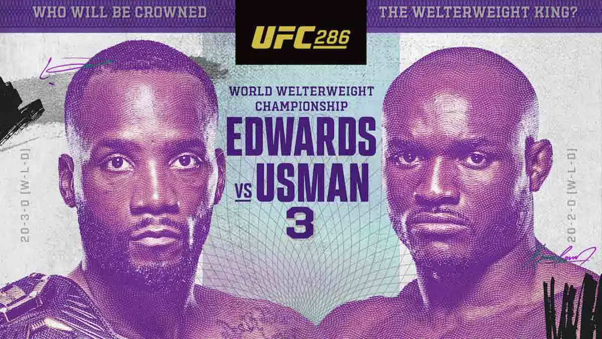 Leon Edwards vs Kamaru Usman 3 UFC 286