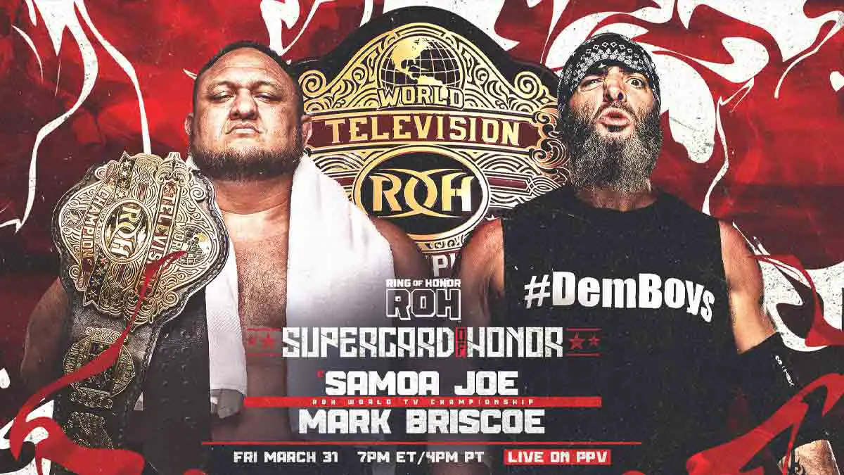 Samoa Joe vs Mark Briscoe ROH Supercard of Honor 2023