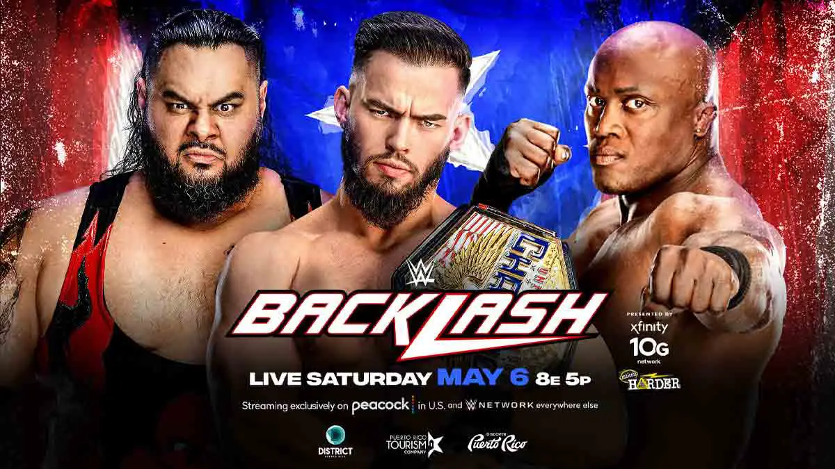 Austin Theory vs Bobby Lashley vs Bronson Reed Ubited States Championship at WWE Backlash 2023