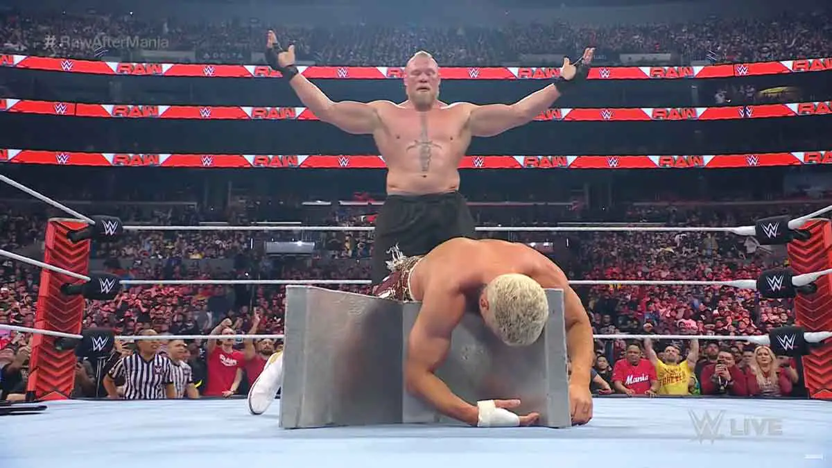 Brock Lesnar Attacks Cody Rhodes