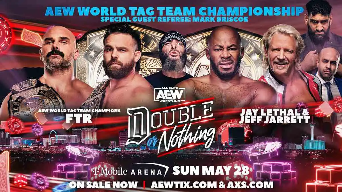 FTR vs Jay Lethal & JEff Jarrett AEW Double or Nothing 2023