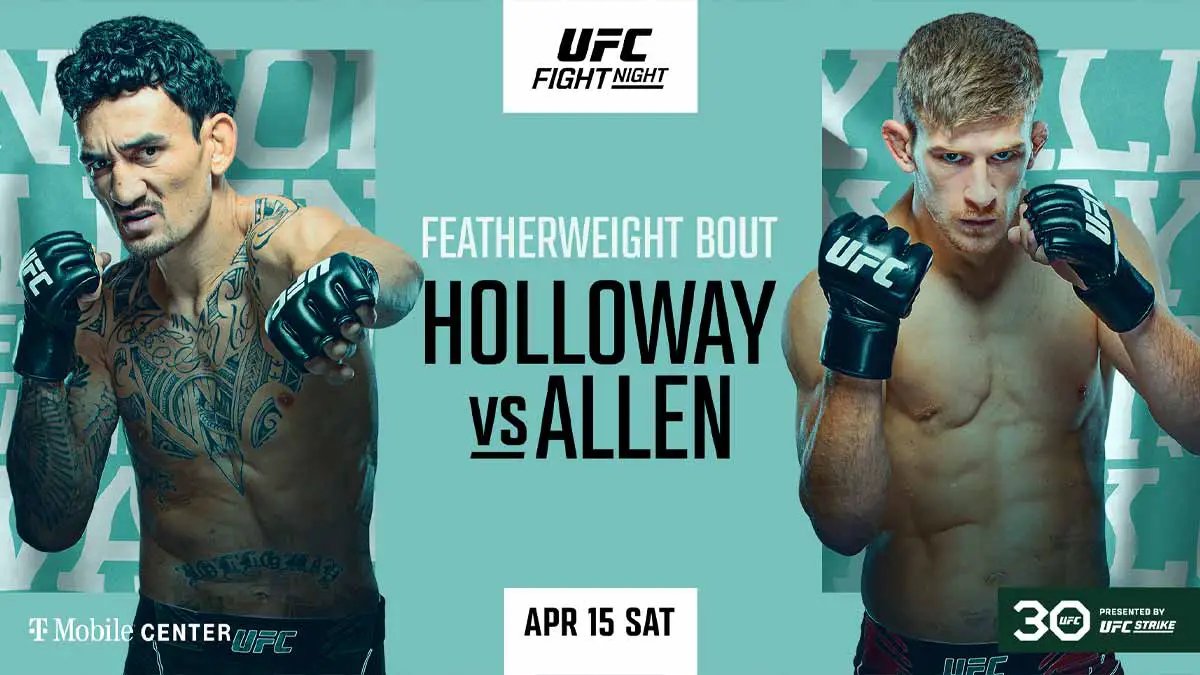 UFC Kansas City 2023 Poster Max Holloway vs Arnold Allen