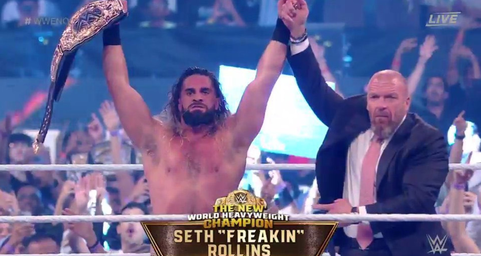 Seth Rollins World Heavyweight Champion at WWE Night of Champions