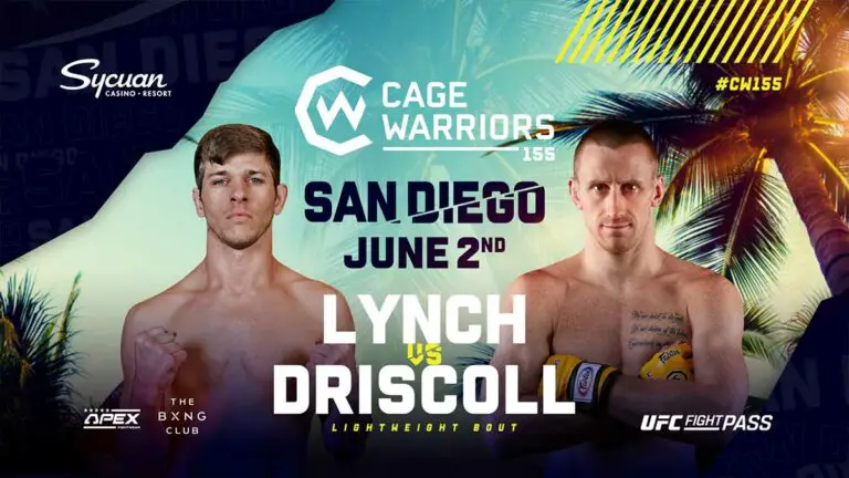 Cage Warriors 155 Results Live, Card, Time, Lynch vs Driscoll