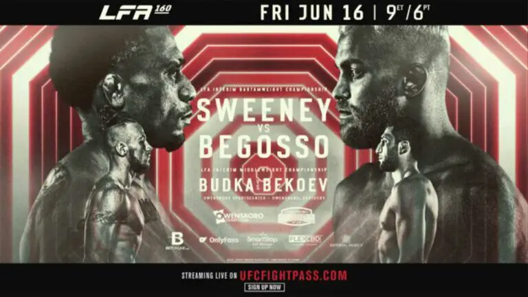LFA 160 Results Live, Fight Card, Time, Sweeney vs Begosso