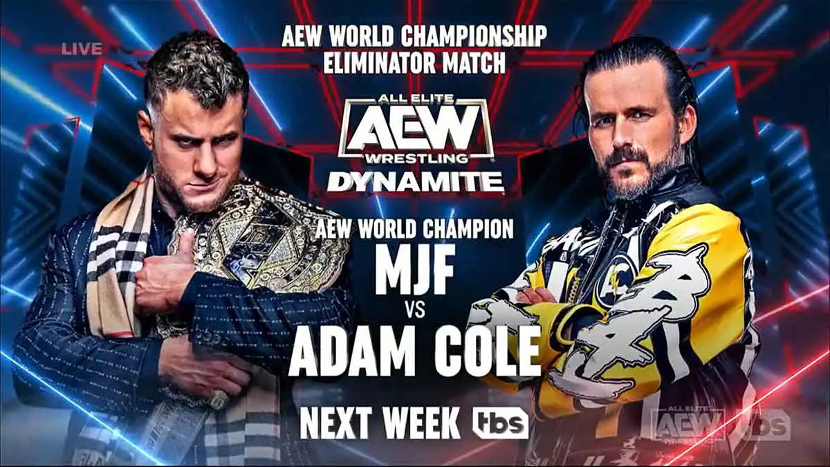 MJF vs Adam Cole AEW Dynamite June 14 2023