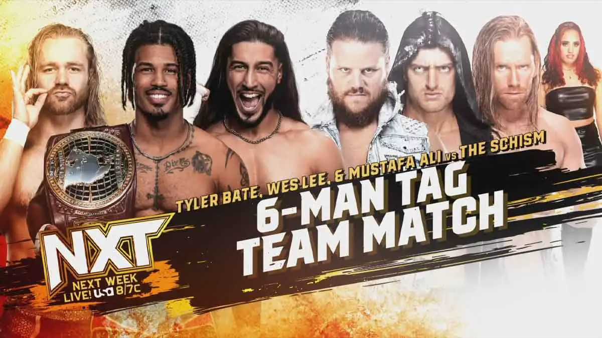 Schism vs Mustafa Ali, Wes Lee & Tyler Bate WWE NXT June 13 2023