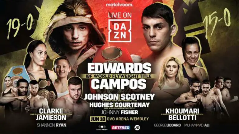 Sunny Edwards vs Andres Campos Results Live, Fight Card, Time