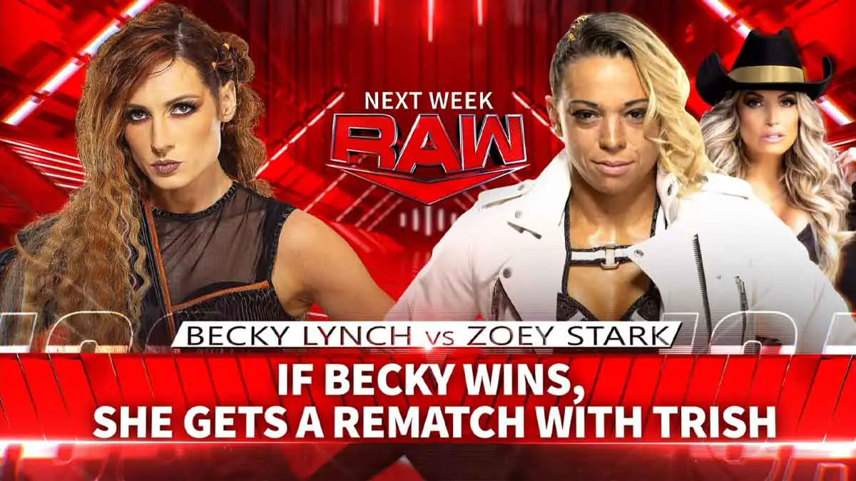 Becky Lynch vs Zoey Stark WWE RAW July 24 2023