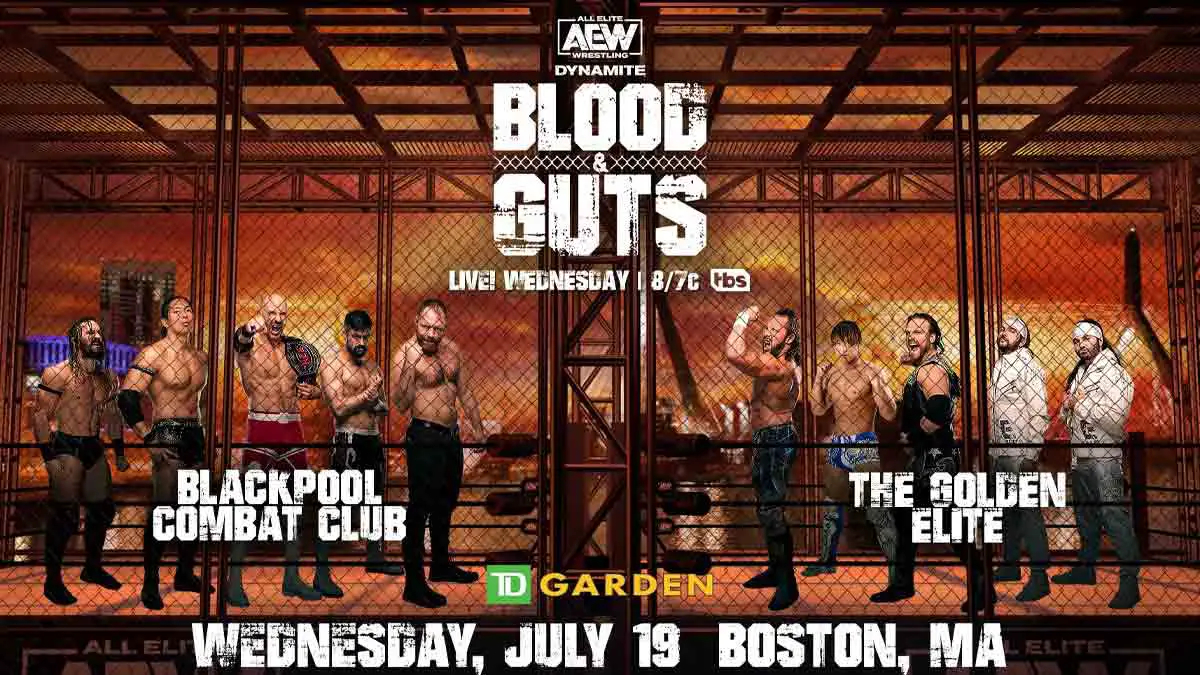 Blackpool Combat Club vs The Golden Elite AEW Blood & Guts 2023