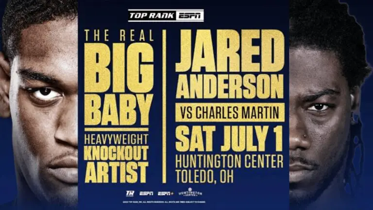 Jared Anderson vs Charles Martin Results Live, Card, Start Time