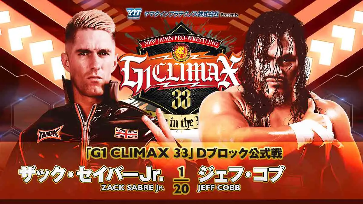 Zack Sabre vs Jeff Cobb NJPW G1 Climax 33 Night 8