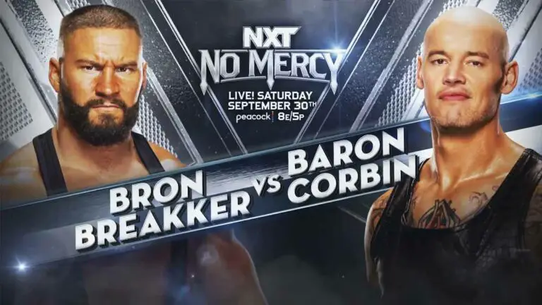 Bron Breakker vs Baron Corbin Announced for NXT No Mercy 2023