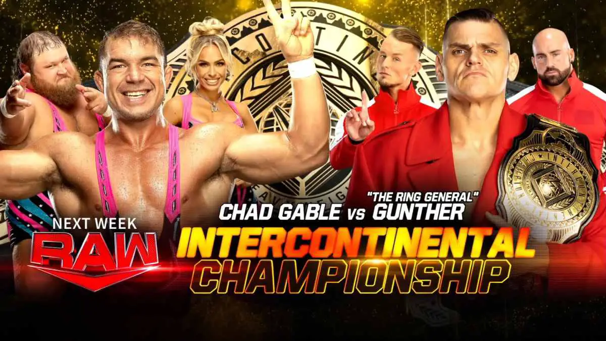 Chad Gable vs Gunther Intercontinental Championship match WWE RAW August 21