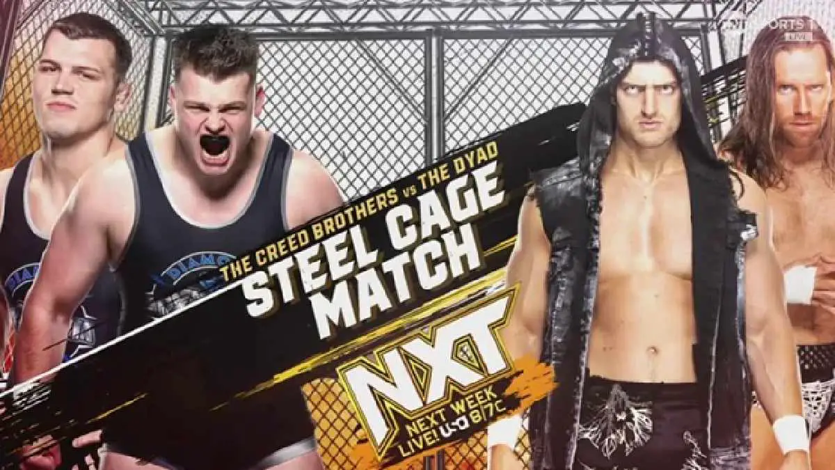 Creed Brothers vs The Dyad Steel Cage match August 29 NXT