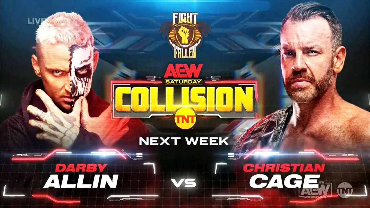 Darby Allin vs Christian Cage AEW Collision Fight for the Fallen 2023