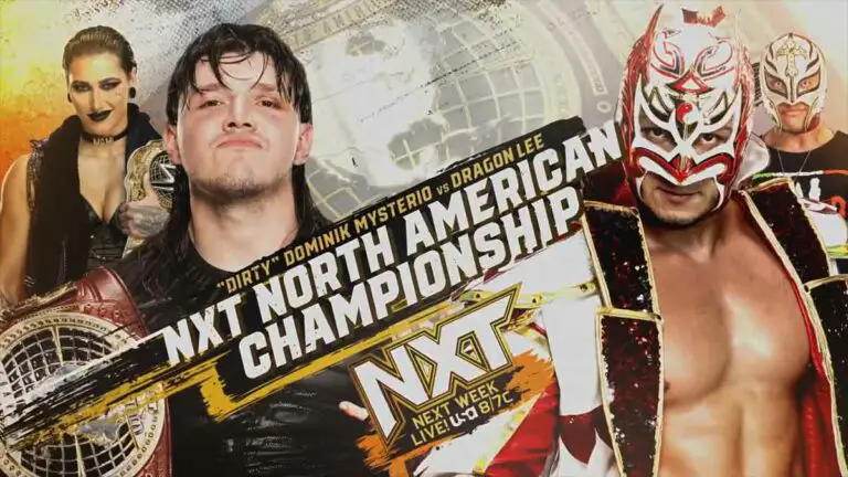 Rey Mysterio to Corner Dragon Lee vs Dominik on WWE NXT Aug 8