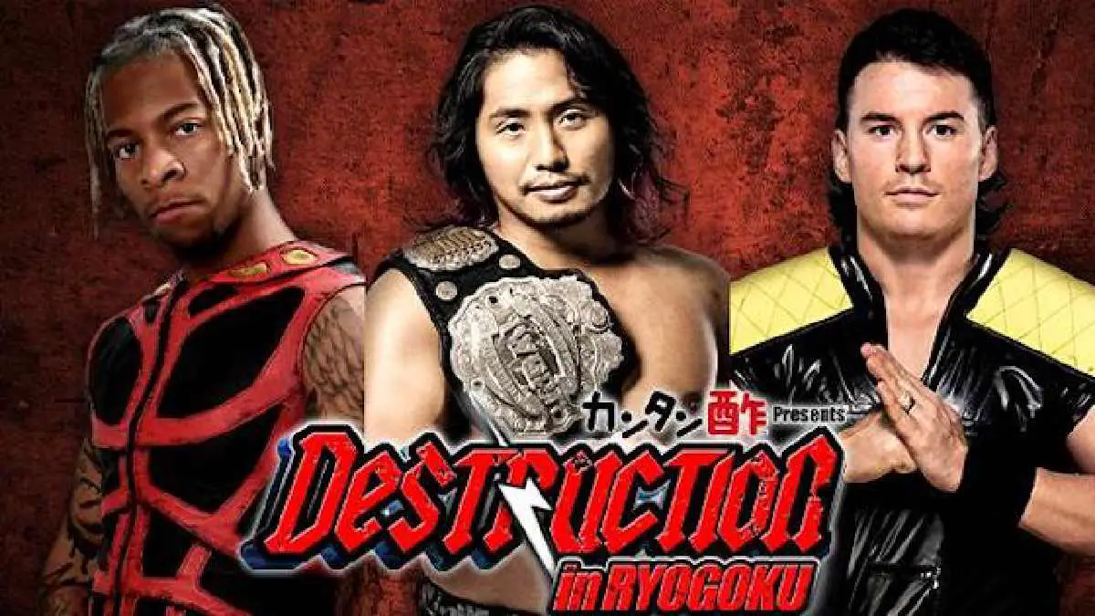 Hiromu Takahashi vs Lio Rush vs Mike Bailey IWGP Junior Heavyweight NJPW Destruction in Ryogoku