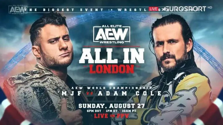 MJF vs Adam Cole World Title Match Announced for AEW All In 2023