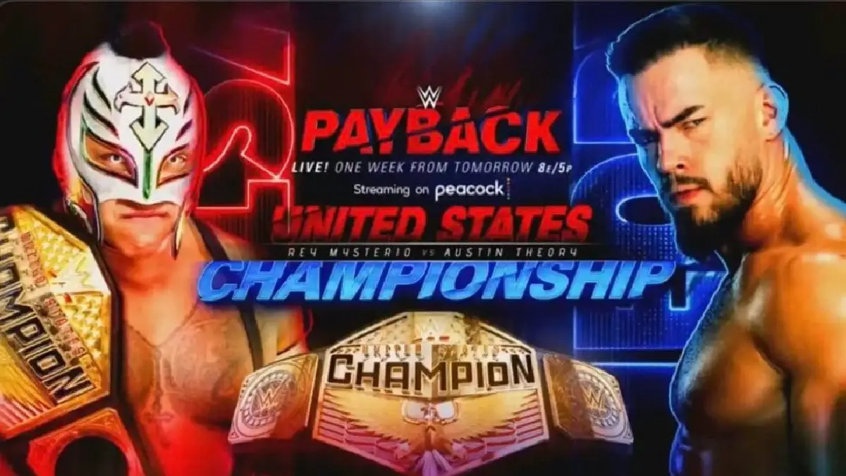 Rey Mysterio vs Austin Theory United States Championship WWE Payback 2023 PLE