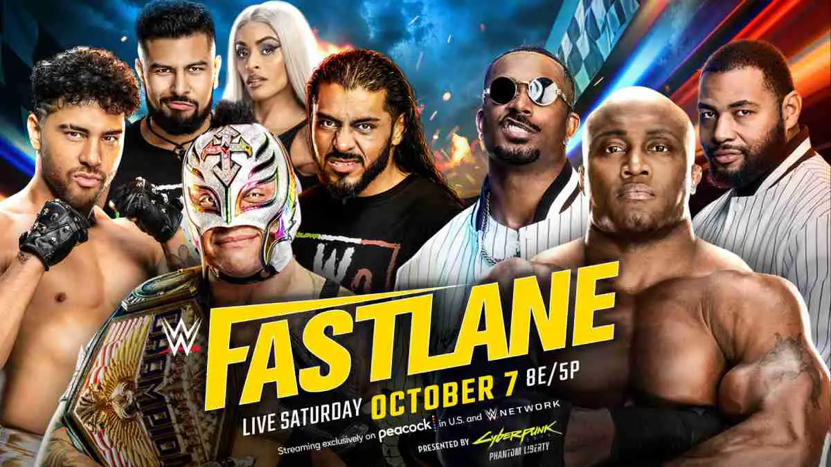 Rey Mysterio Santos Escobar Joaquin Wilde vs Bobby Lashley & the Street Profits WWE Fastlane