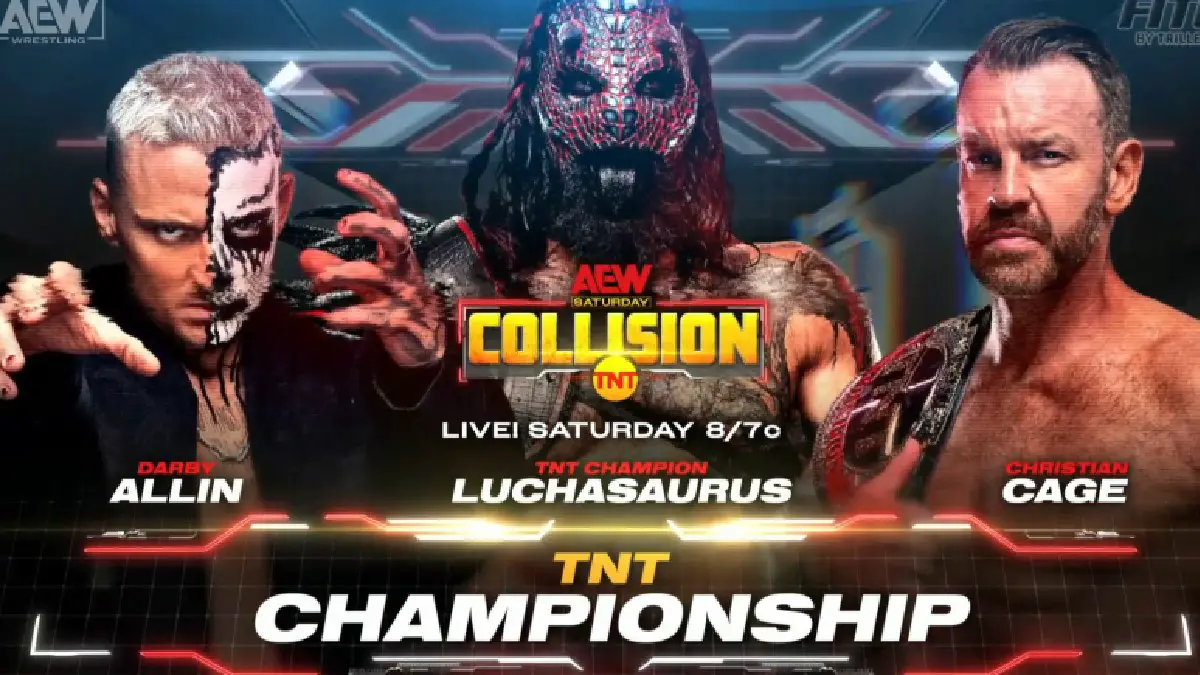 AEW Collision Sept 23: Luchasaurus-Christian-Darby 3-Way Match Set