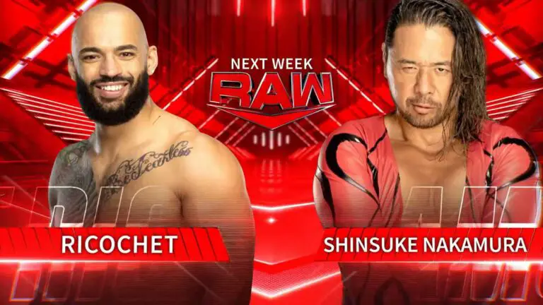 WWE RAW Sept 18- Nakamura vs Ricochet, Jey Uso vs McIntyre Set